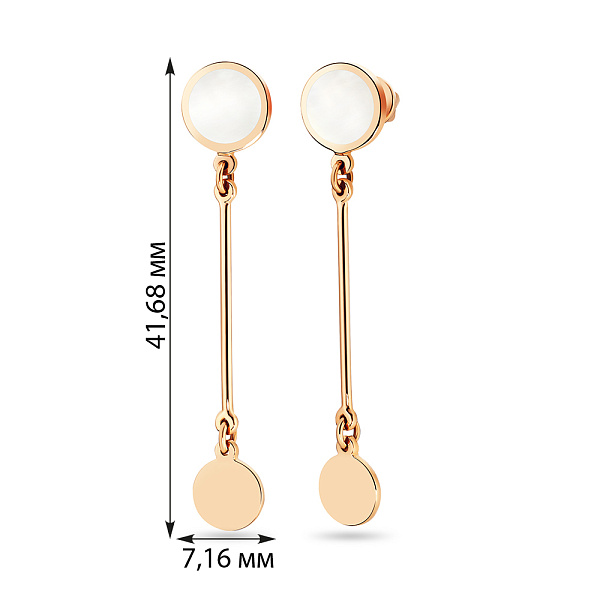 Золотые серьги подвески Лýна с эмалью (арт. 111067еп) – изображение 3