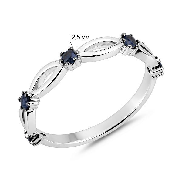 Каблучка з білого золота з сапфірами (арт. 141289Пбс) – зображення 2