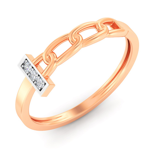 Золотое кольцо "Звенья" с фианитами (арт. 141220) – изображение 1