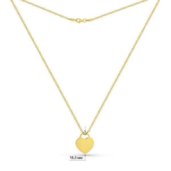 Кольє Серце з жовтого золота (арт. 351512ж) – зображення 4