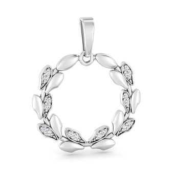 Фото Кулон из белого золота с фианитами (арт. 441283б)