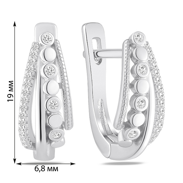 Серебряные серьги с фианитами (арт. 7502/10360) – изображение 2