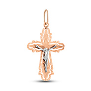 Фото Золотой крестик с распятием (арт. 500496)