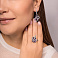 Серьги-подвески из серебра Змея с аметистом (арт. 7502/2192565А) – изображение 2