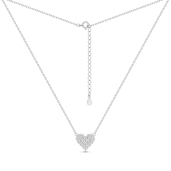 Серебряное колье Сердце с фианитами (арт. 7507/2587) – изображение 2