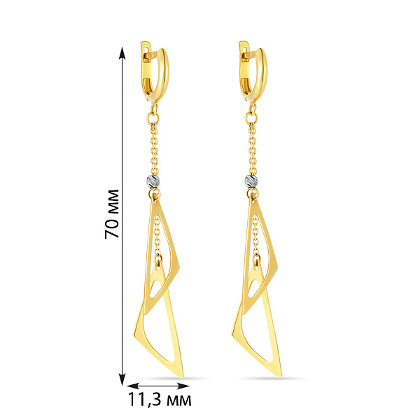 Золоті сережки з підвісками (арт. 105885ж) – зображення 2