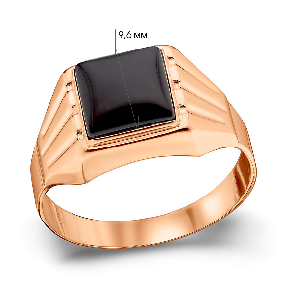 Золота печатка з оніксом (арт. 180568о) – зображення 6
