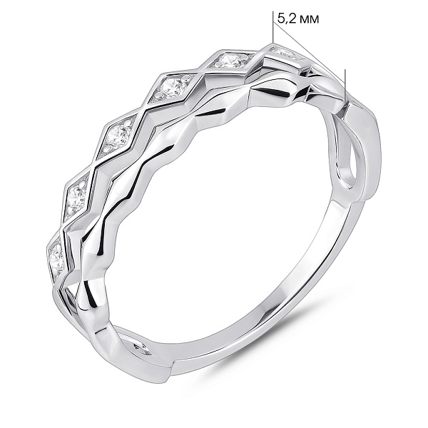 Серебряное кольцо с дорожкой из фианитов (арт. 7501/8274) – изображение 2