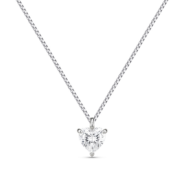 Серебряное колье с одним фианитом (арт. 7507/2601) – изображение 1