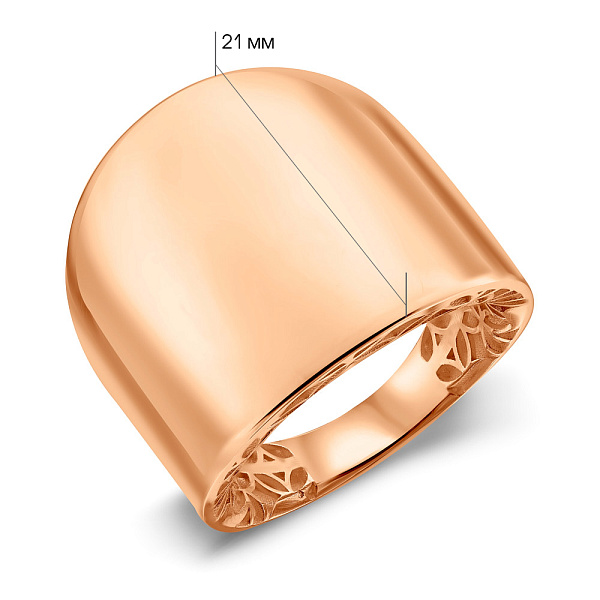Масивна каблучка з червоного золота (арт. 156411) – зображення 6