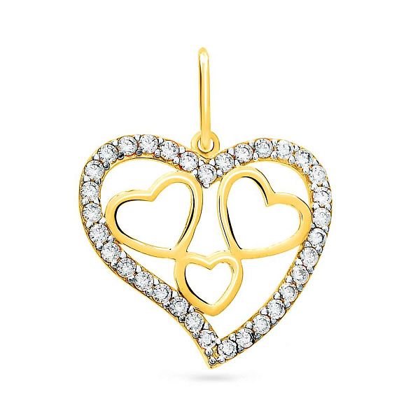 Подвес из желтого золота с фианитами (арт. 422671ж) – изображение 1