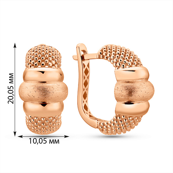 Серьги из красного золота (арт. 1092021м) – изображение 4