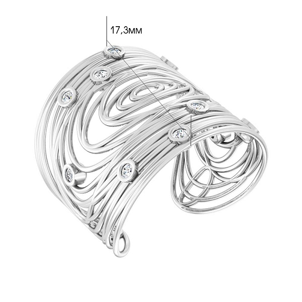 Золота каблучка незамкнута Francelli з діамантами (арт. К141107030б) – зображення 3