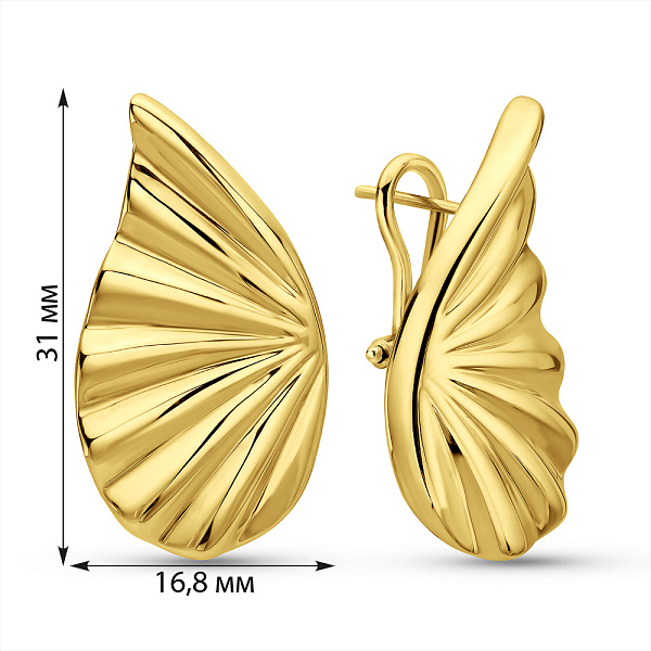 Золоті масивні сережки Francelli (арт. 1091875ж) – зображення 5