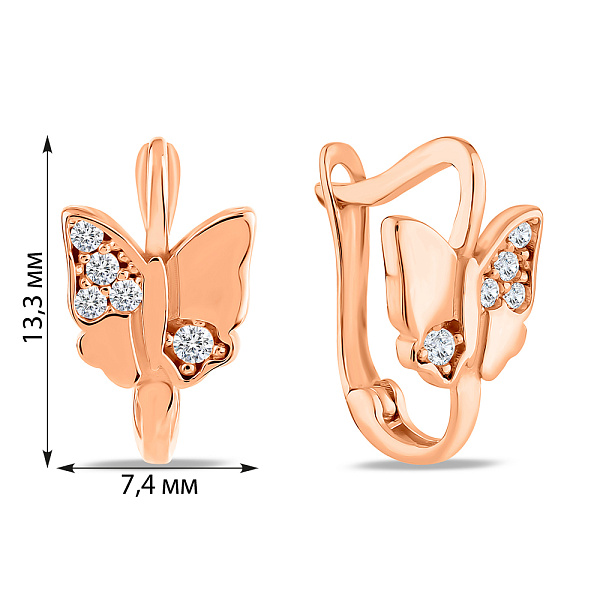 Золотые серьги для детей (арт. 109931) – изображение 3