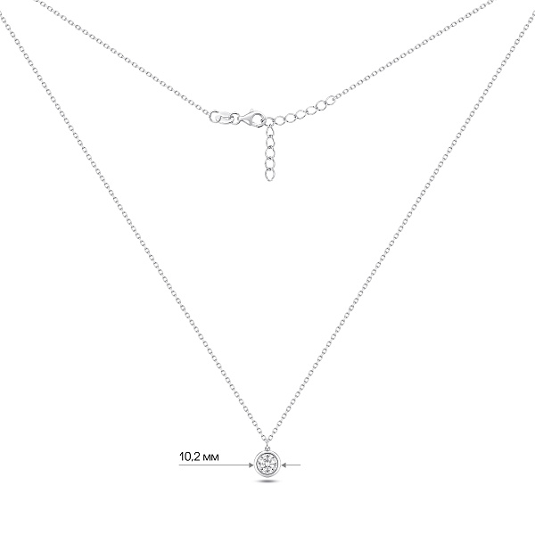 Серебряное колье с подвеской с фианитом (арт. 7507/792/2) – изображение 3