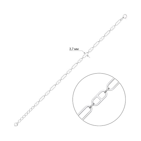 Тонкий серебряный браслет (арт. 7509/5445) – изображение 2