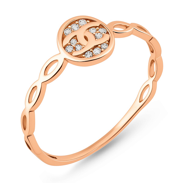 Золотое кольцо с фианитами (арт. 155937) – изображение 1