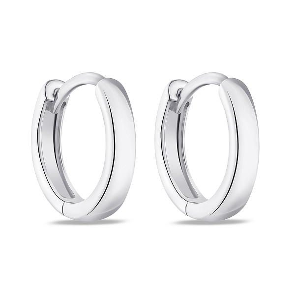 Серьги-кольца из серебра без камней (арт. 7502/3825/10) – изображение 1