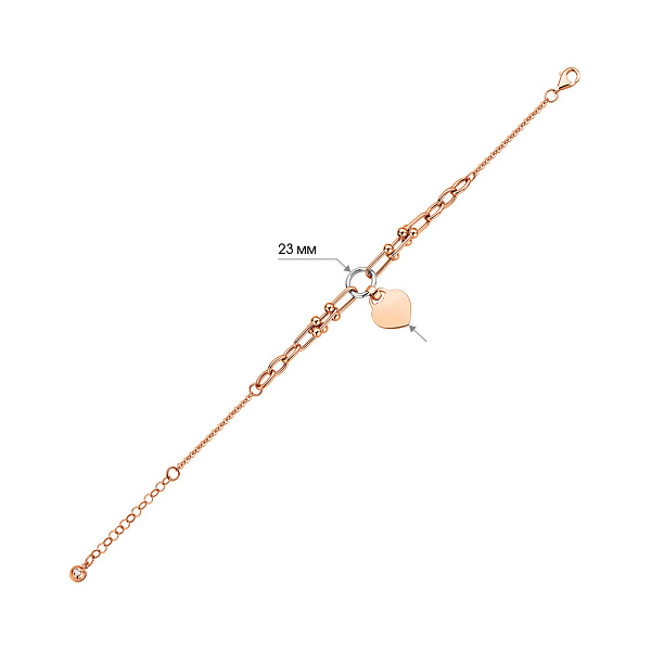 Браслет из красного и белого золота (арт. 326360кб) – изображение 2