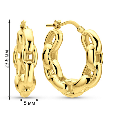 Золотые серьги-кольца Francelli в желтом цвете металла (арт. 109767/20ж)