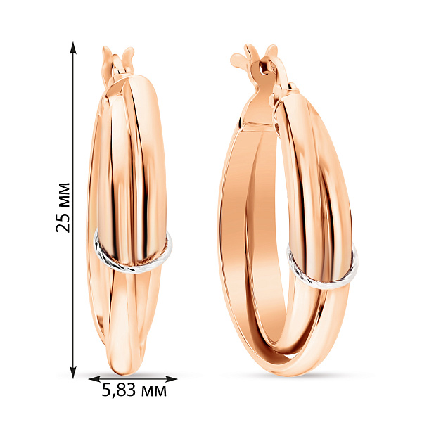 Серьги-кольца из золота (арт. 105276/25кб) – изображение 2