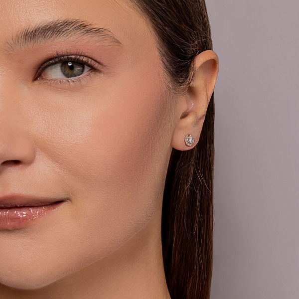 Пусети з червоного золота з діамантами (арт. Т011360010) – зображення 3