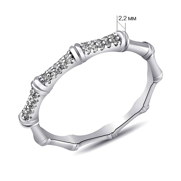 Серебряное кольцо с россыпью фианитов (арт. 7501/8114) – изображение 2