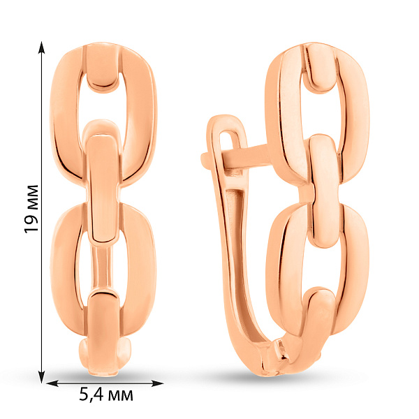 Золотые серьги без камней (арт. 1091518) – изображение 3