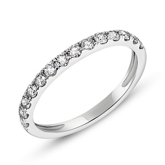 Фото Кольцо из белого золота с дорожкой из бриллиантов (арт. 1191505202)