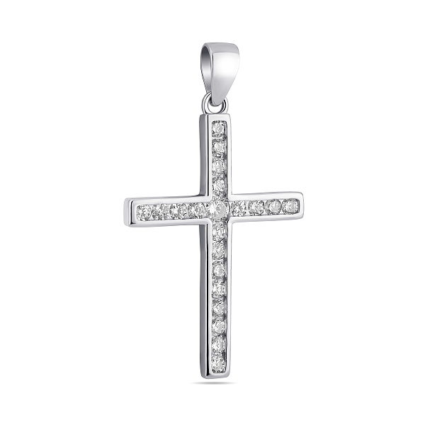Серебряный крест с фианитами (арт. 7503/4684) – изображение 1