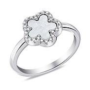 Кольцо из серебра с перламутром и фианитами (арт. 7501/6895/10п)