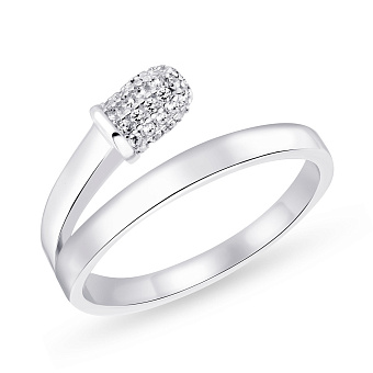 Фото Срібна каблучка "Сірник" з фіанітами (арт. 7501/5701)