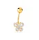 Золотая серьга-пирсинг для пупка «Бабочка» с фианитами (арт. 360014ж) – изображение 1