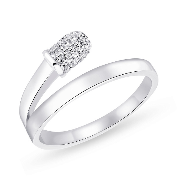 Срібна каблучка "Сірник" з фіанітами (арт. 7501/5701) – зображення 1