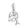 Серебряный подвес Дельфин с одним фианитом (арт. 7503/3940р) – изображение 1