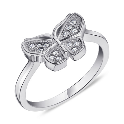 Серебряное кольцо «Бабочка» с фианитами (арт. 7501/5087)