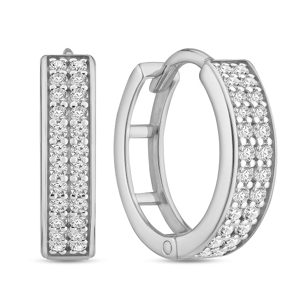 Золотые серьги-конго с фианитами (арт. 110292б) – изображение 1