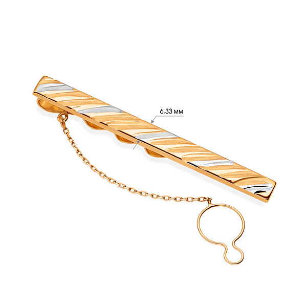 Зажим для галстука из красного золота с родированием (арт. 200085р) – изображение 2