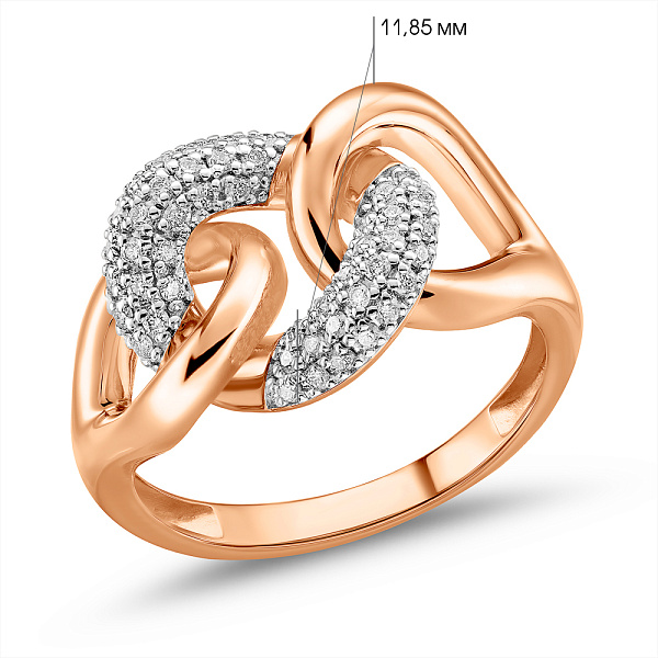 Кольцо из красного золота с бриллиантами (арт. К011518020) – изображение 4