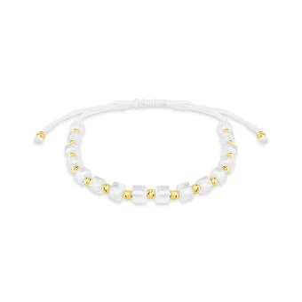 Браслет на нити с вставками из серебра и фианитами (арт. 7309/2408бж)