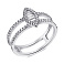 Серебряное двойное кольцо с фианитами (арт. 7501/6817) – изображение 1