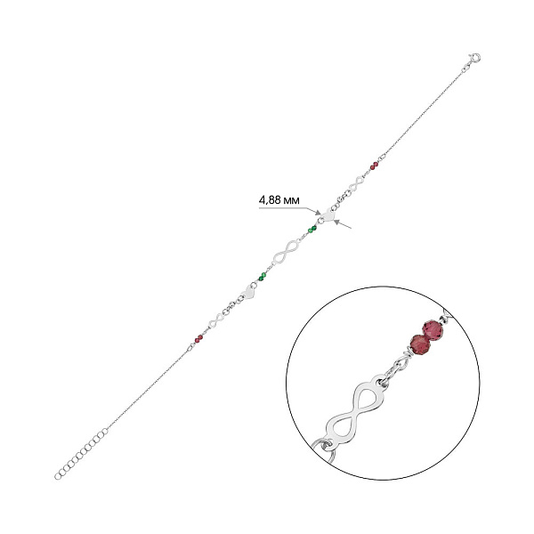 Браслет з білого золота з фіанітами (арт. 326947бцвн) – зображення 2