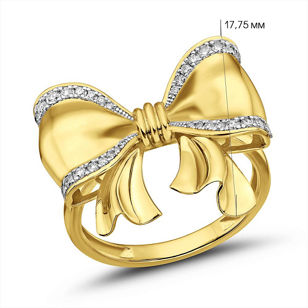 Золота каблучка Francelli з діамантами (арт. К141362015ж) – зображення 2