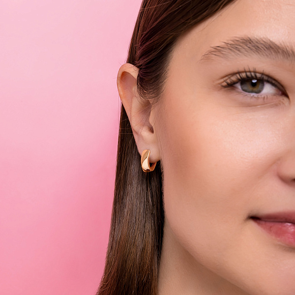 Золотые серьги без камней (арт. 120600) – изображение 2