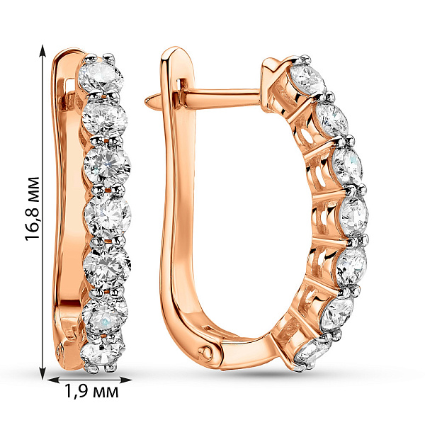 Золотые серьги с бриллиантами (арт. 2190207201) – изображение 5