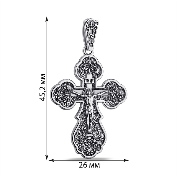 Серебряный крестик без камней (арт. 7904/170пю) – изображение 2