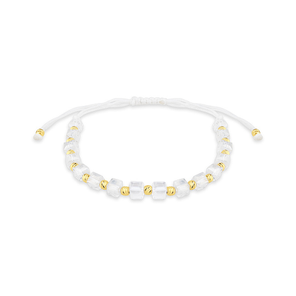 Браслет на нити с вставками из серебра и фианитами (арт. 7309/2408бж) – изображение 1