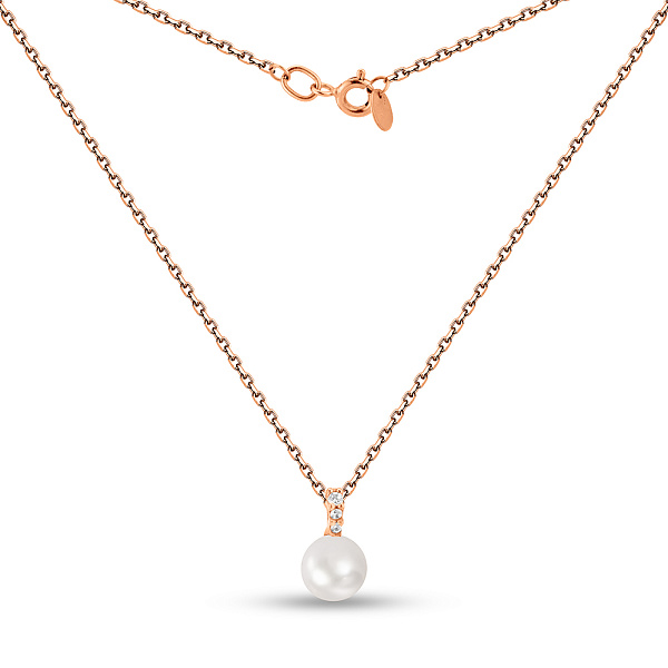 Золотое колье с жемчугом (арт. 352834прлб) – изображение 2