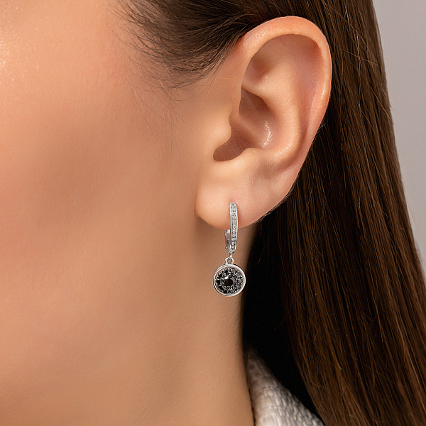 Сережки з золота з діамантами  (арт. 2191448202ч) – зображення 2